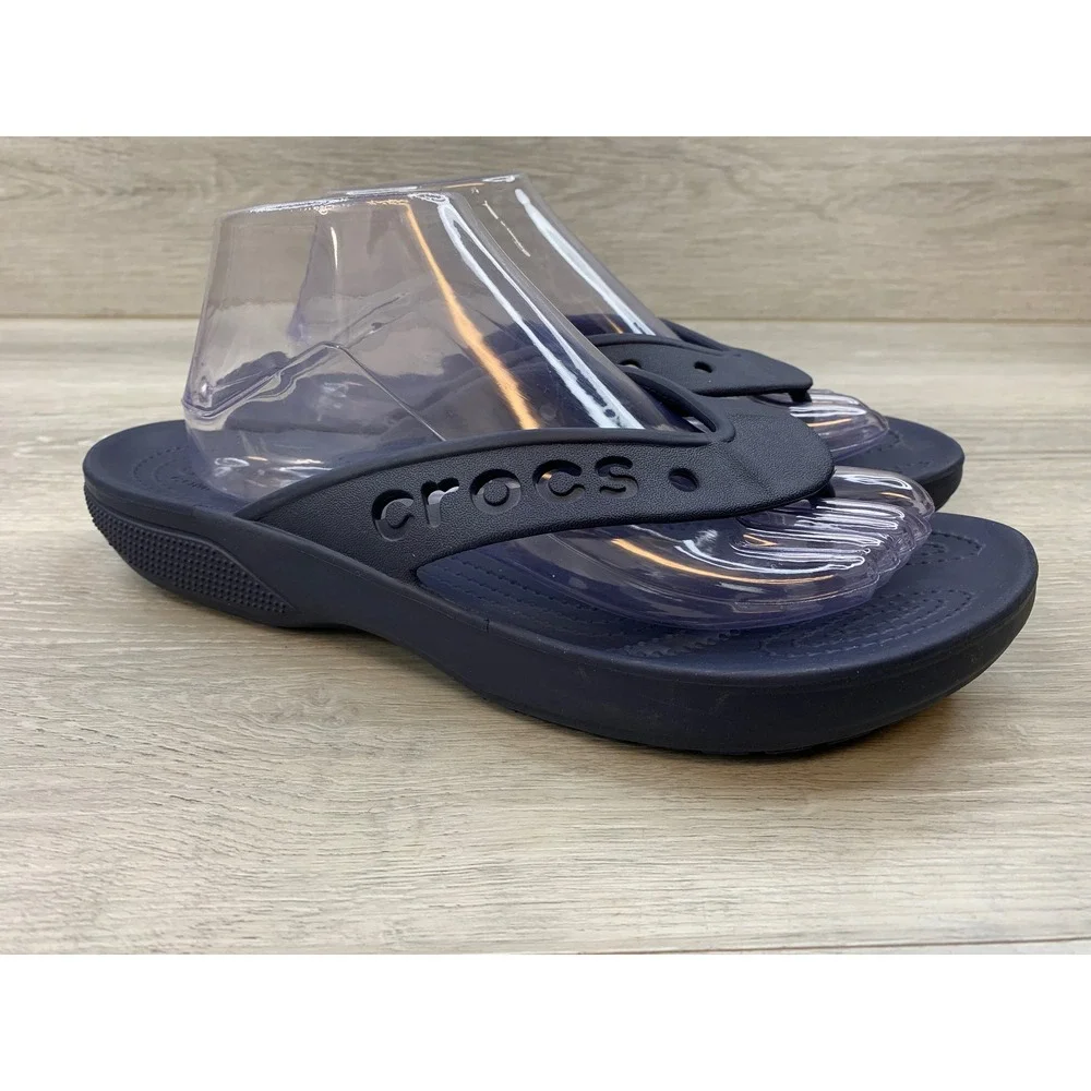 Crocs Athens Flip Flop Sandals Navy Blue Men's 9 Thong Sandals Comfort Shoes